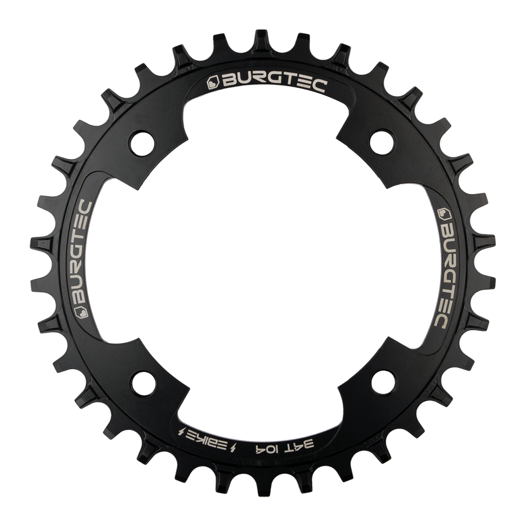 104mm BCD Outside fit E-Bike steel Thick Thin Chainring 34T - BLACK